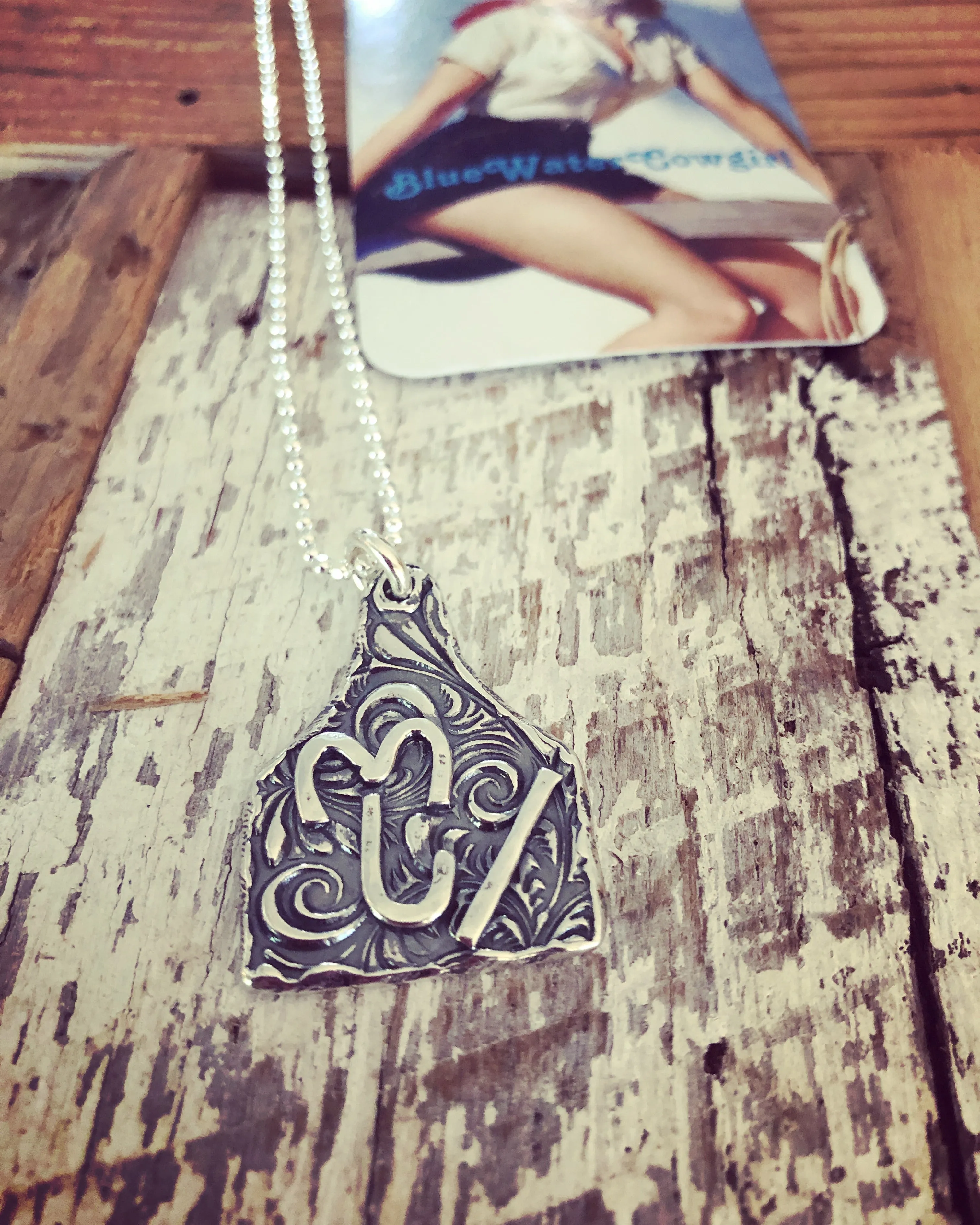Handmade Custom Ear Tag Brand Necklace on