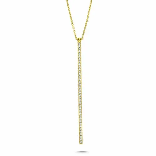 Handmade Dainty Silver Bar Necklace Pendant - 925 Sterling Silver, 18K Gold Plated, or Rhodium Plate - 2.2 inch Bar Length
