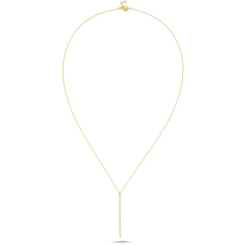 Handmade Dainty Silver Bar Necklace Pendant - 925 Sterling Silver, 18K Gold Plated, or Rhodium Plate - 2.2 inch Bar Length