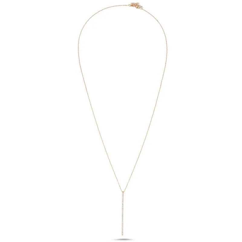 Handmade Dainty Silver Bar Necklace Pendant - 925 Sterling Silver, 18K Gold Plated, or Rhodium Plate - 2.2 inch Bar Length