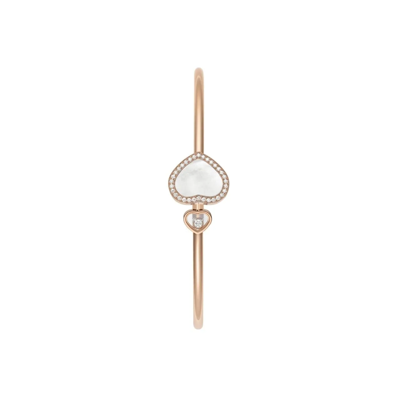 HAPPY HEARTS BANGLE, ETHICAL ROSE GOLD, DIAMONDS, MOTHER-OF-PEARL
