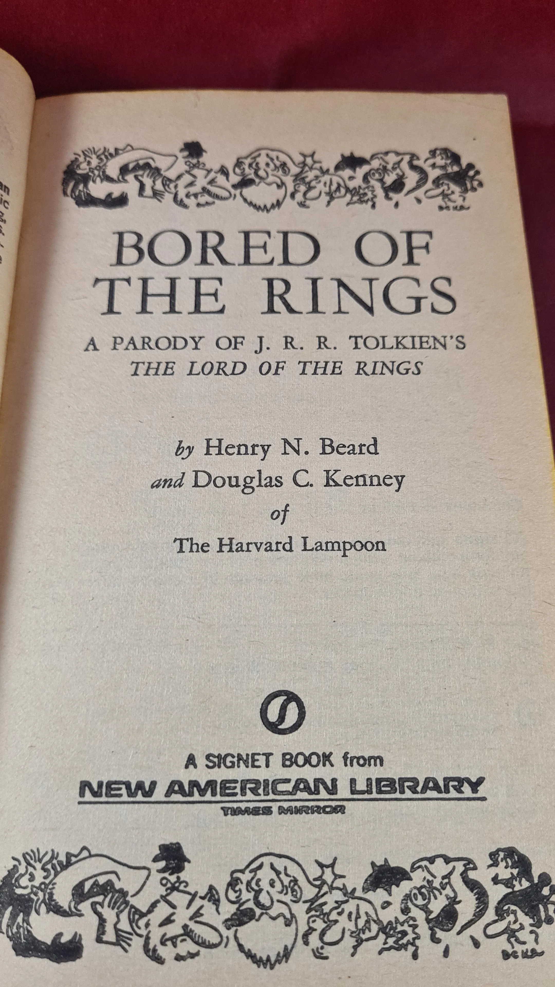 Harvard Lampoon - Bored of the Rings, Signet Book, 1969, First Edition, Paperbacks