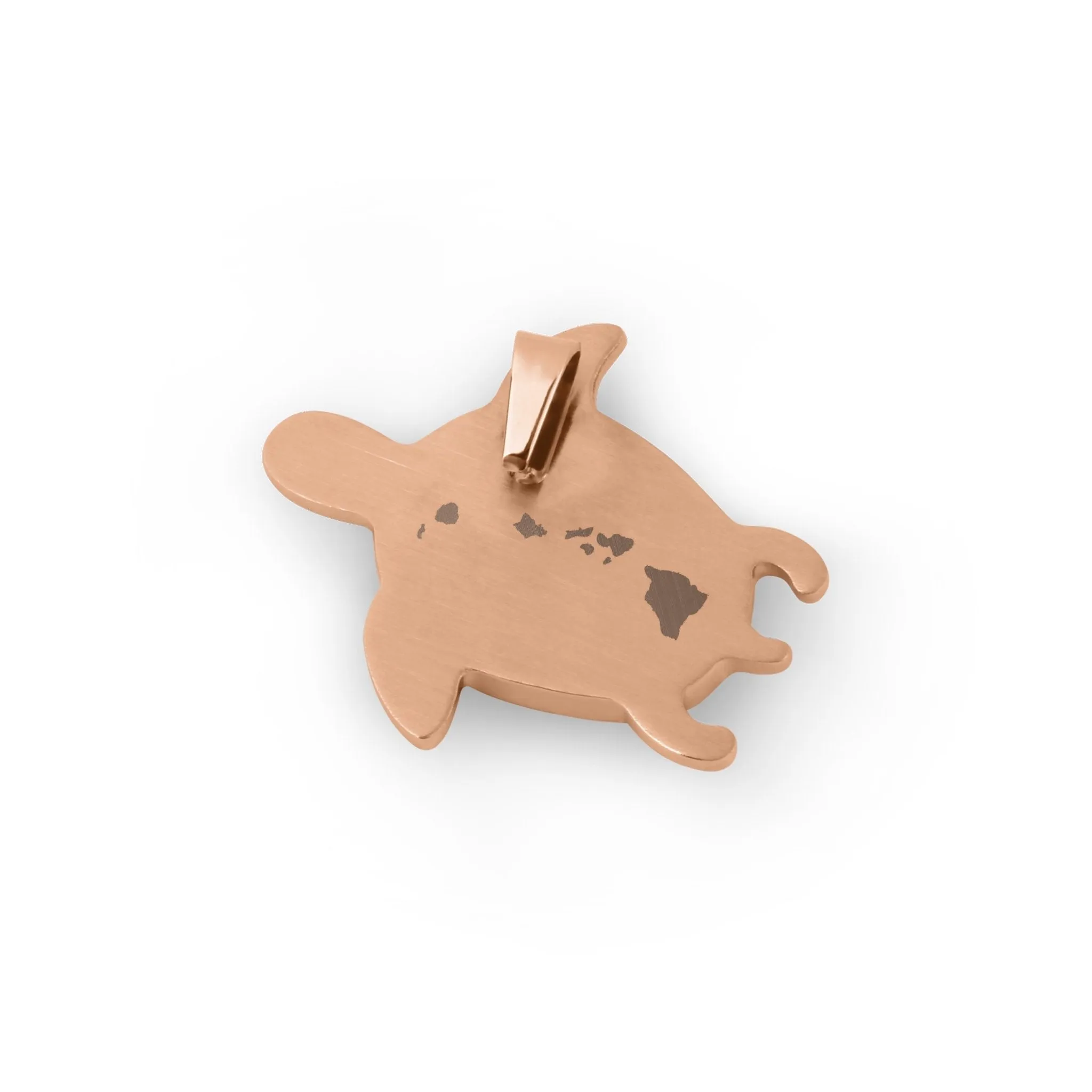 Hawaiian Koa Wood Honu Necklace - Rose Gold