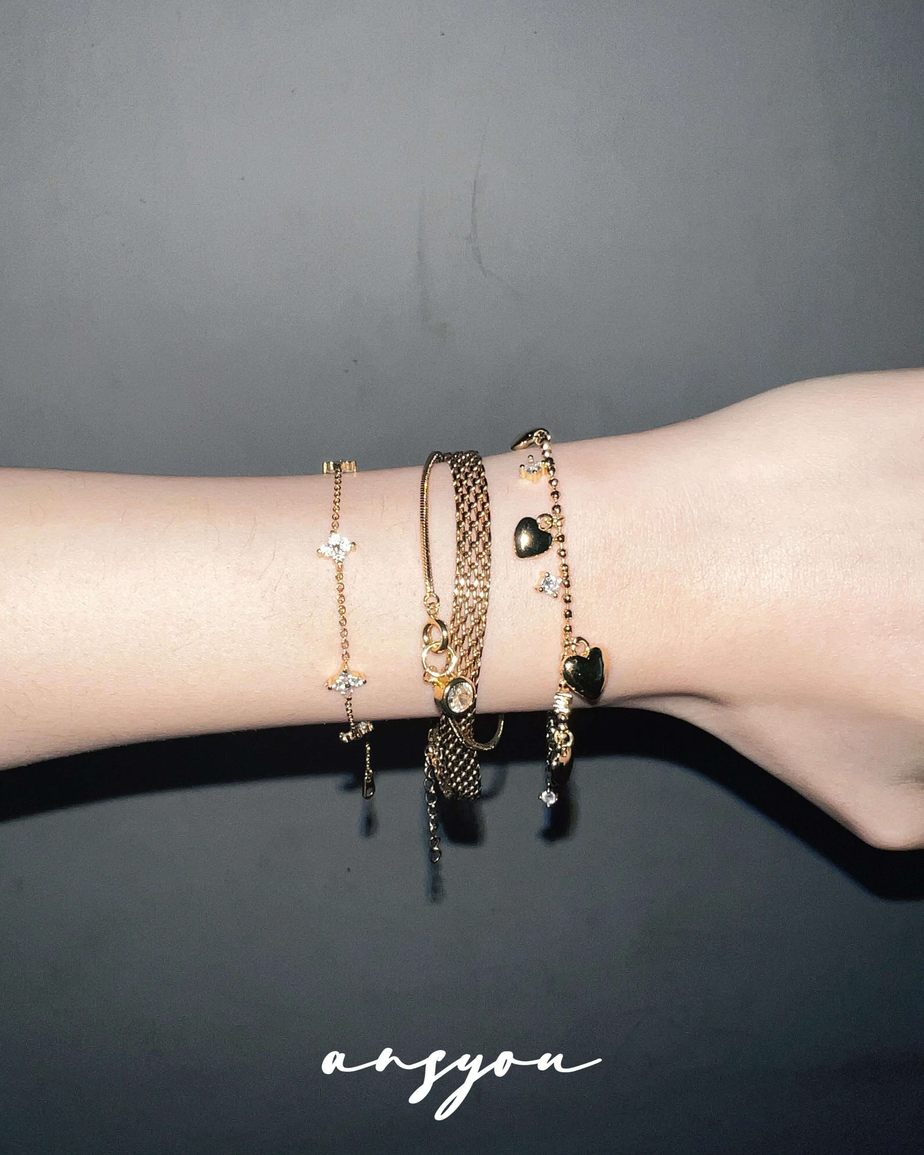 Heart Diamond Tassel Bracelet