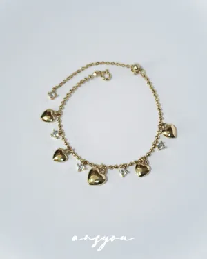 Heart Diamond Tassel Bracelet
