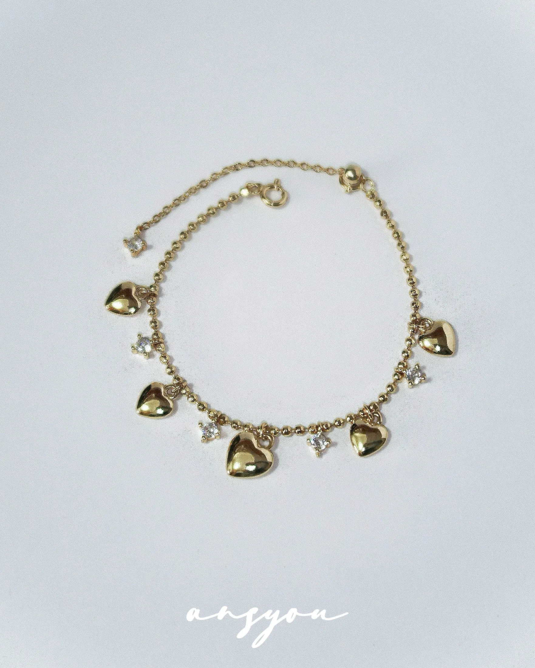 Heart Diamond Tassel Bracelet