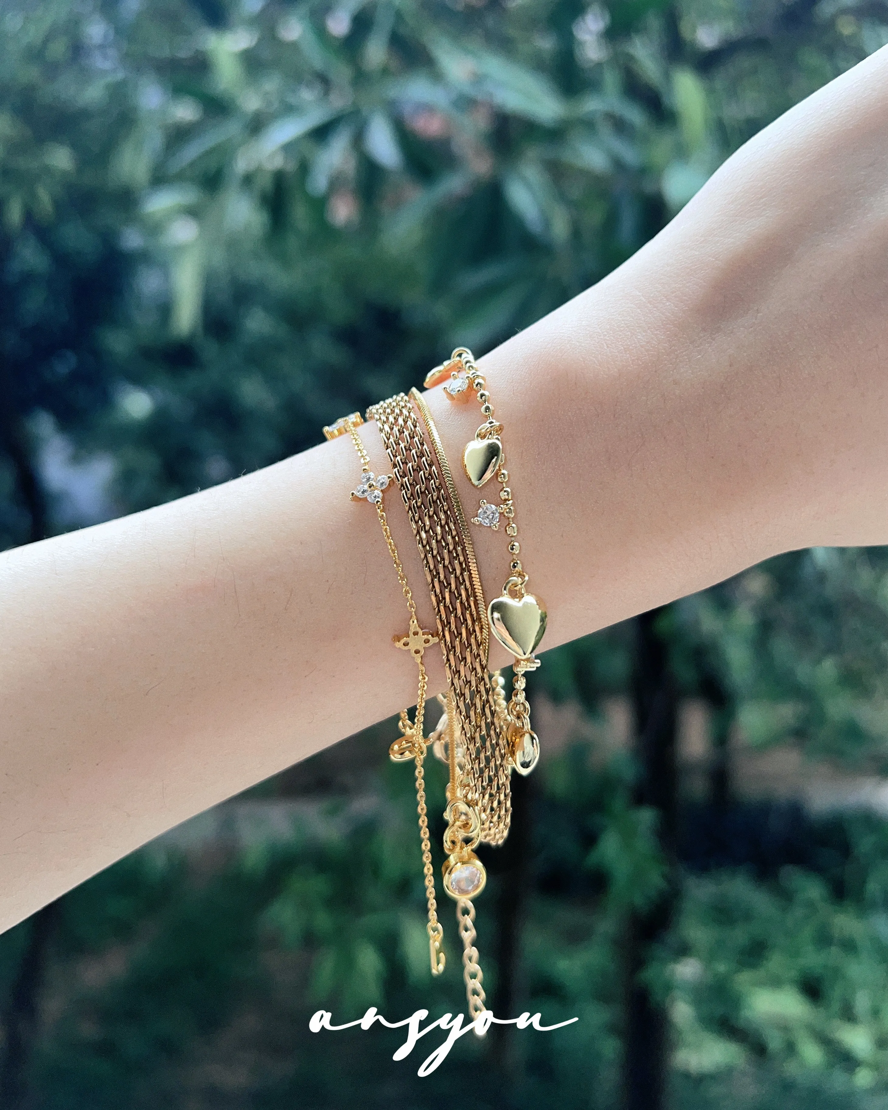 Heart Diamond Tassel Bracelet