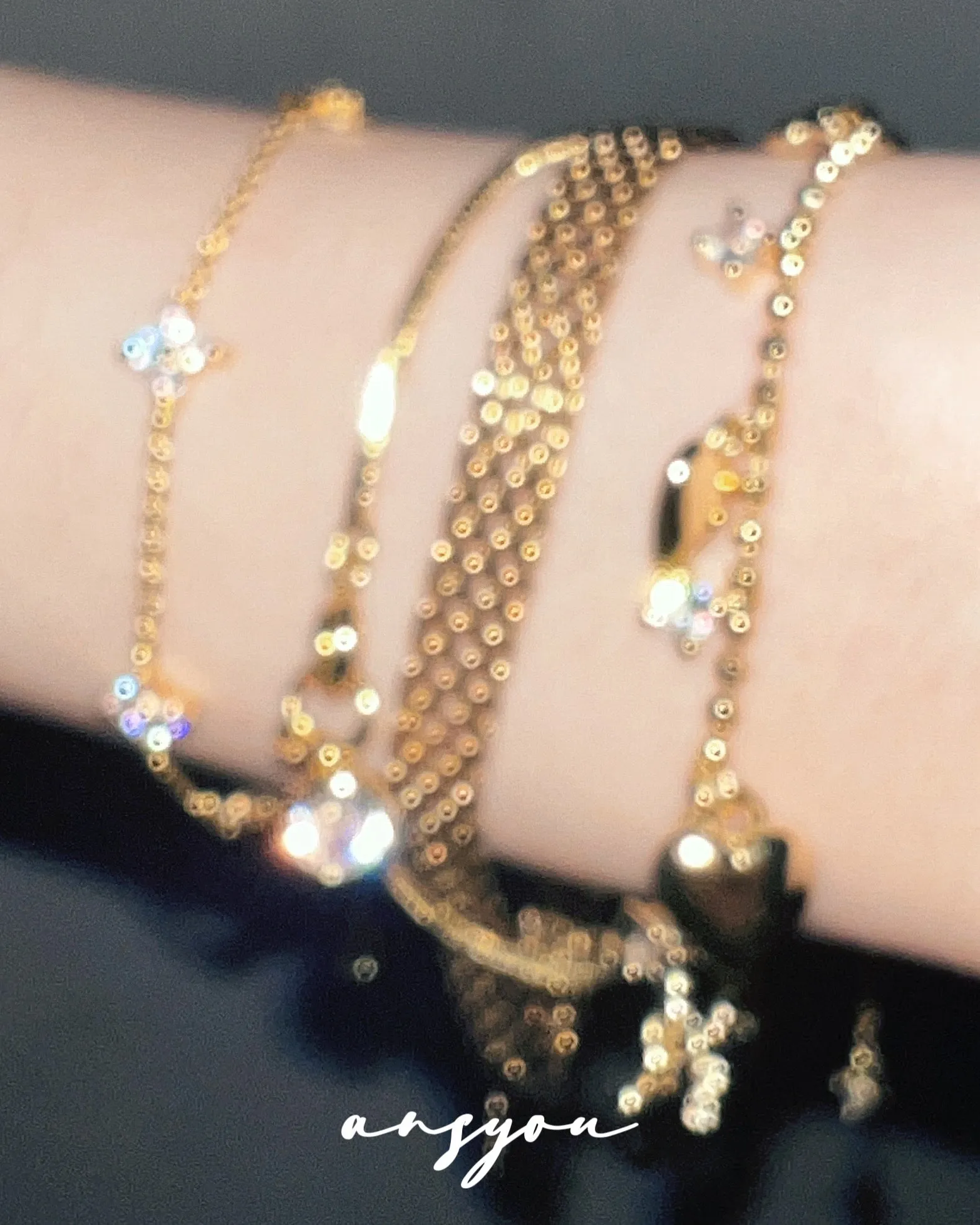 Heart Diamond Tassel Bracelet