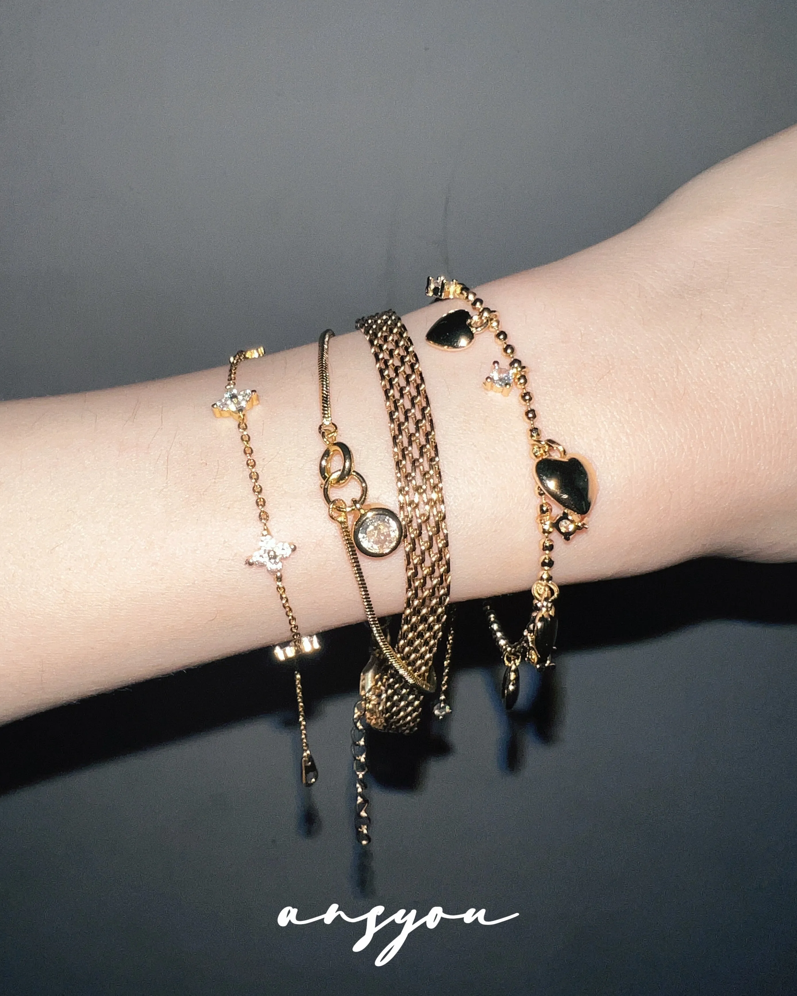 Heart Diamond Tassel Bracelet