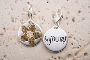 Heartfelt Emotions Silver 2-Tone Medallion - Thumbprint Flower