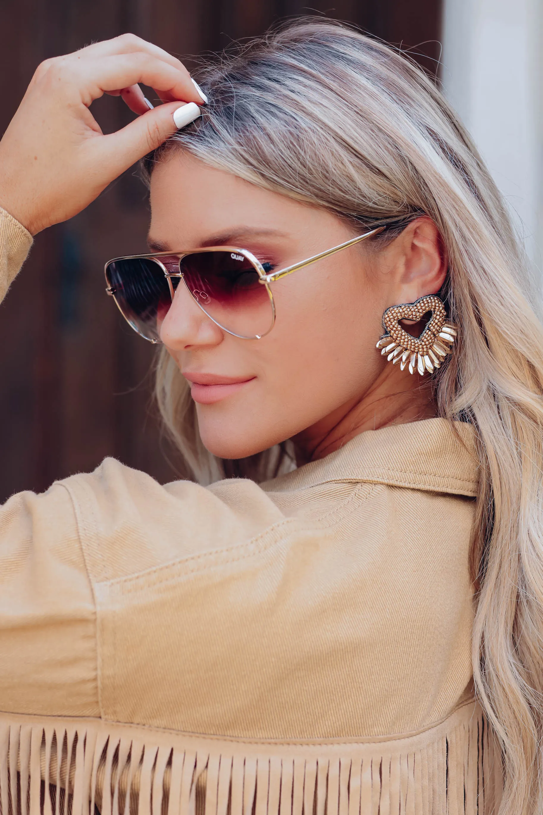 Hearts A Flutter Drop Earrings - Gold