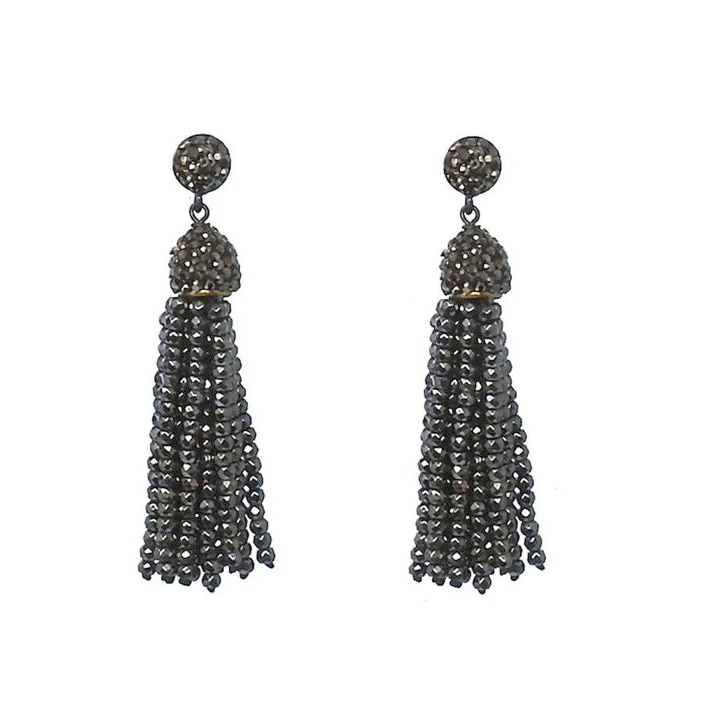 Hematite Tassel Earrings