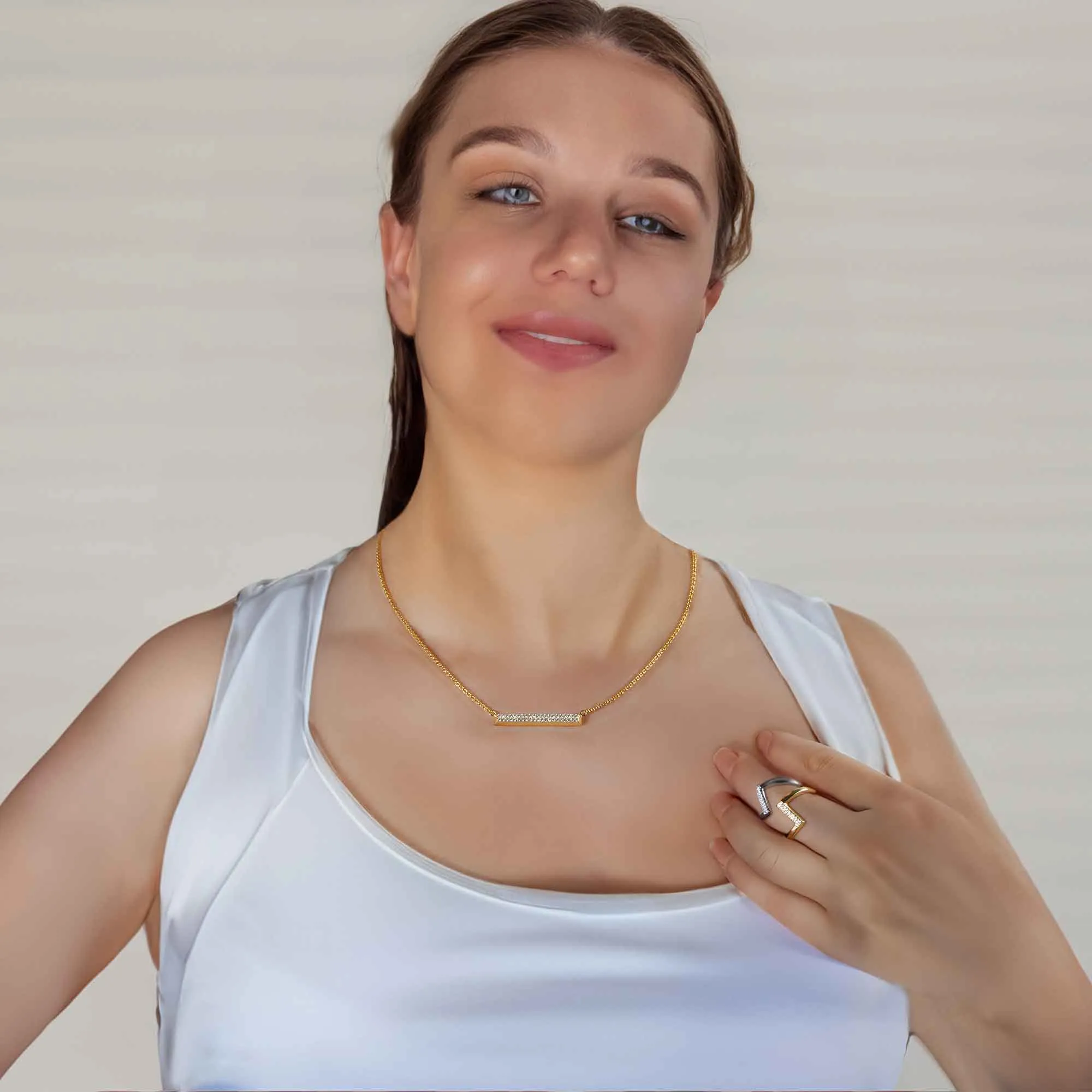 Horizontal Bar Necklace Galaxy Collection by Parastoo Behzad
