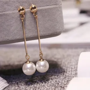 Imitation Pearl Tassel Earrings