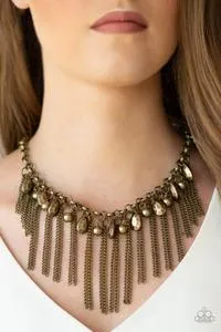 Industrial Intensity Brass Necklace Paparazzi