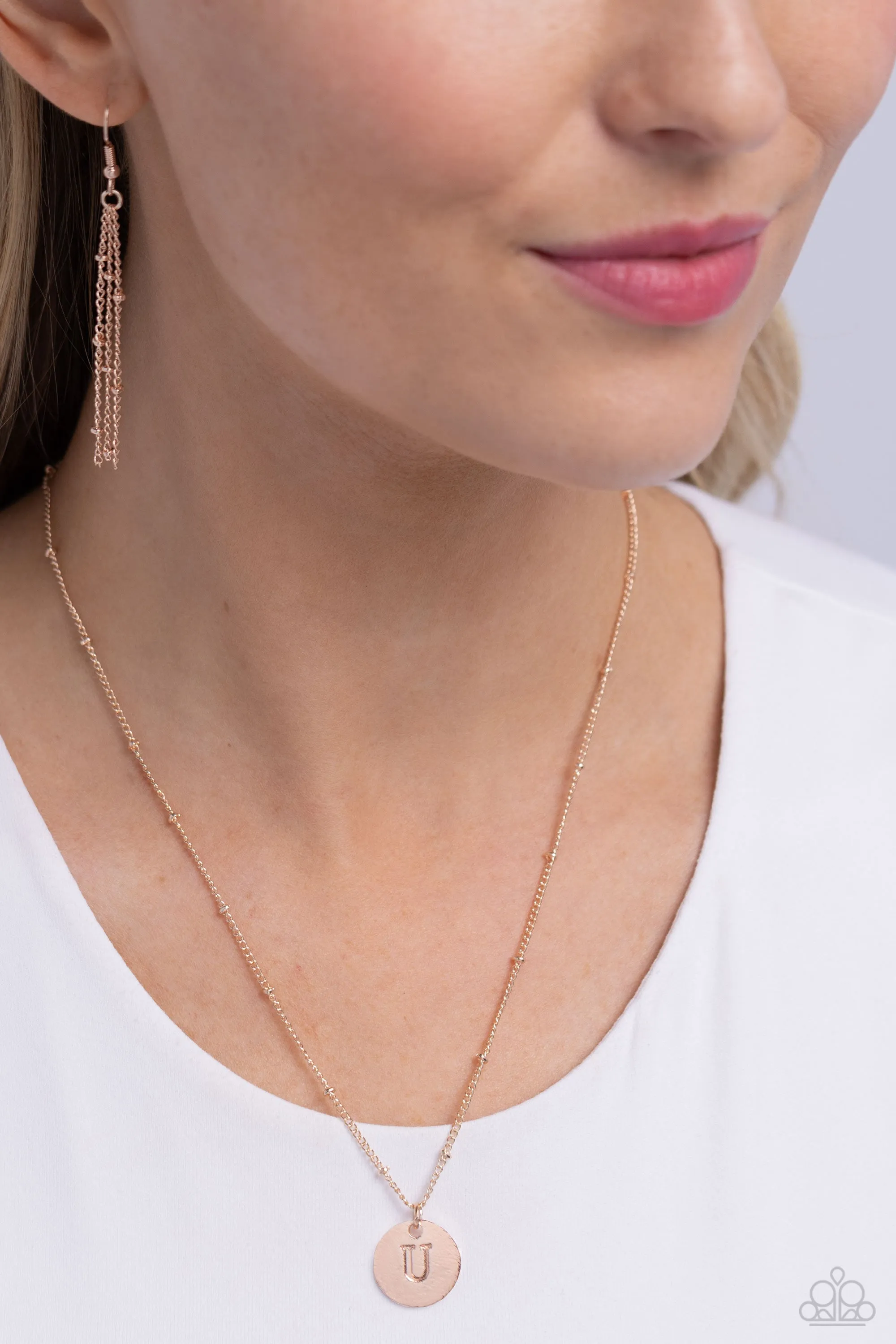 Initial Elegance - Rose Gold - U Necklace