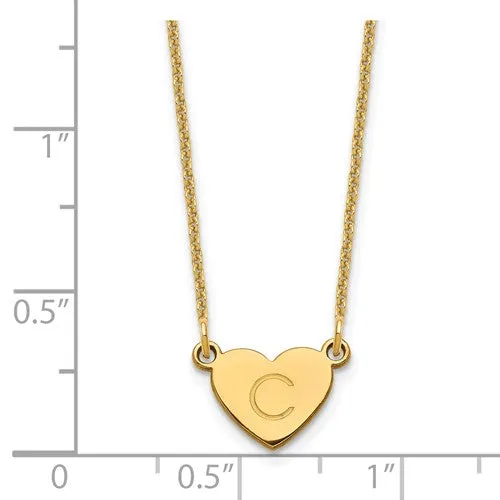 Initial Heart Necklace with Chain Included Jewelry