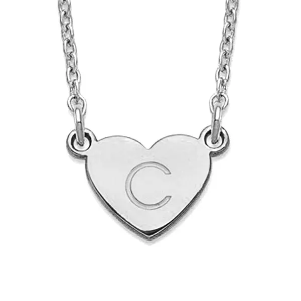 Initial Heart Necklace with Chain Included Jewelry