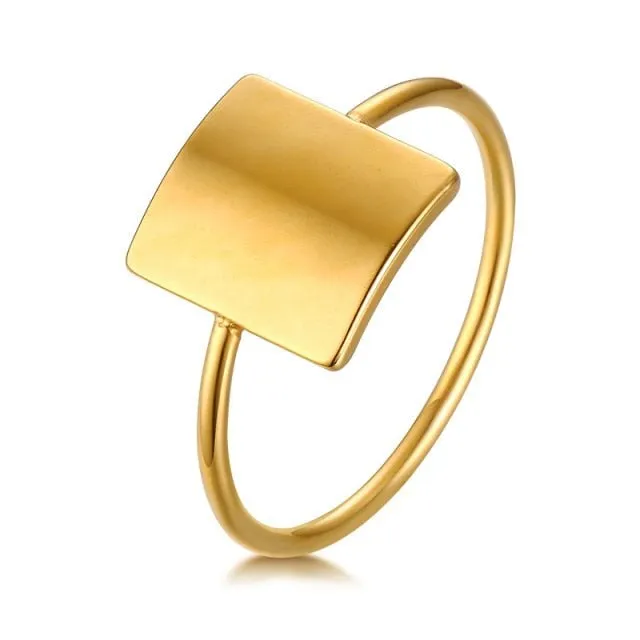 Initial Letter Stamp Name Ring Women Anniverssary Birthday Jewelry