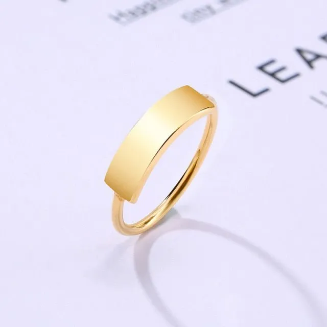 Initial Letter Stamp Name Ring Women Anniverssary Birthday Jewelry