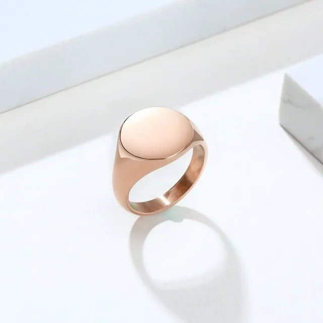 Initial Letter Stamp Name Ring Women Anniverssary Birthday Jewelry