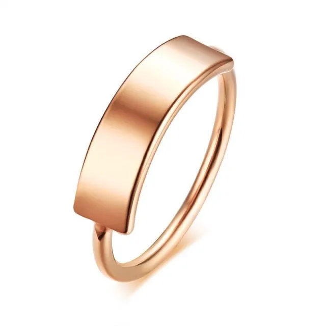 Initial Letter Stamp Name Ring Women Anniverssary Birthday Jewelry