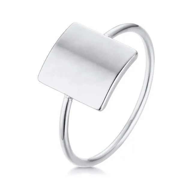 Initial Letter Stamp Name Ring Women Anniverssary Birthday Jewelry