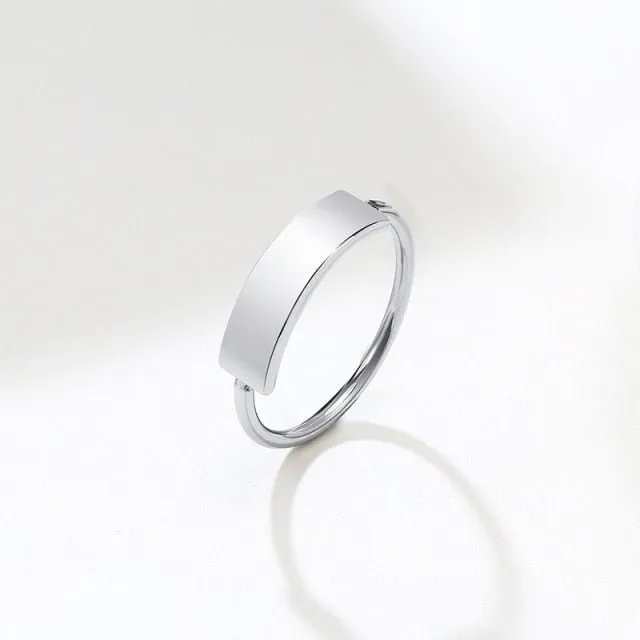 Initial Letter Stamp Name Ring Women Anniverssary Birthday Jewelry