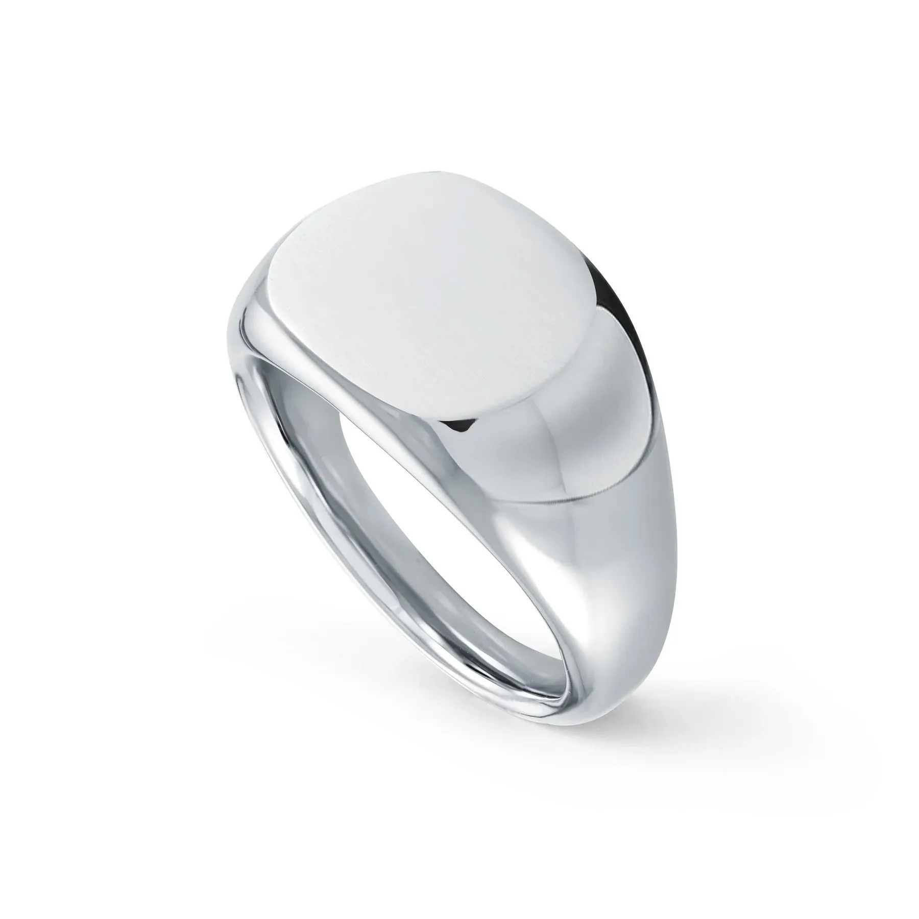 Italgem Stainless Steel Brushed Top Signet Ring