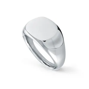Italgem Stainless Steel Brushed Top Signet Ring