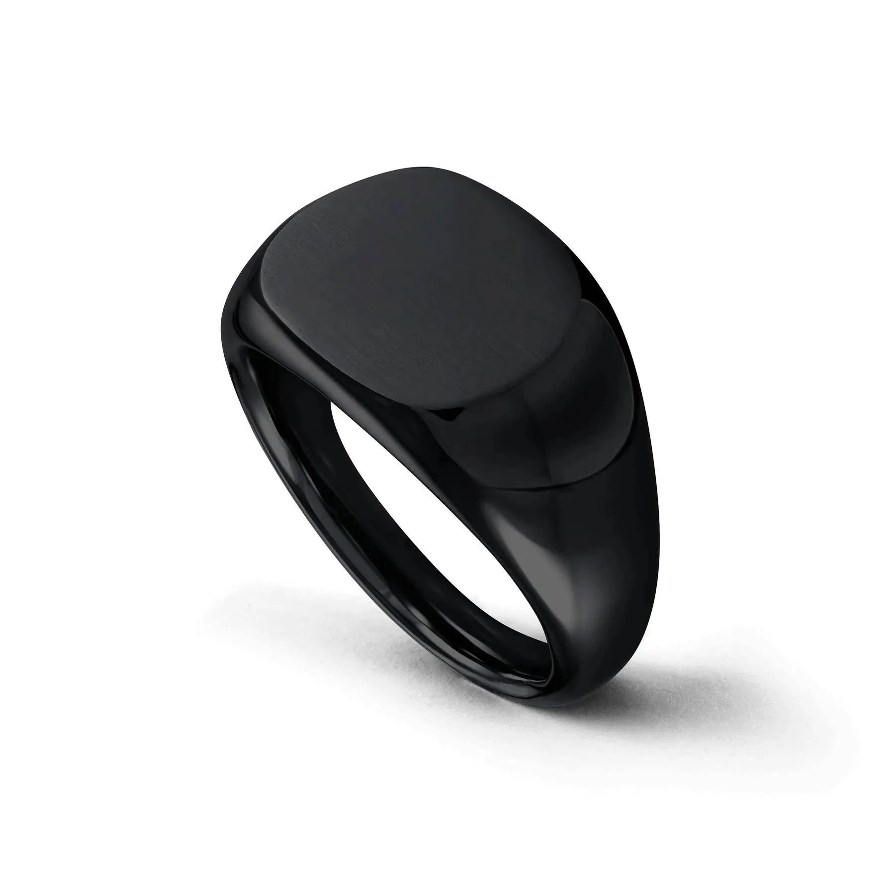Italgem Stainless Steel Brushed Top Signet Ring