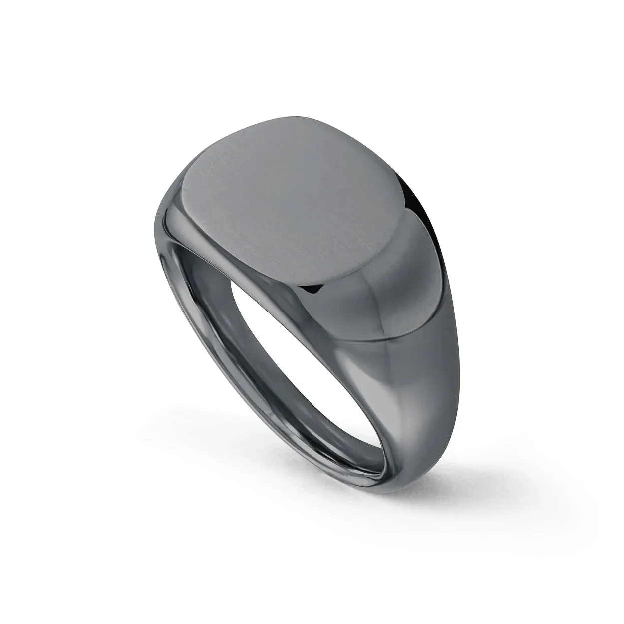 Italgem Stainless Steel Brushed Top Signet Ring