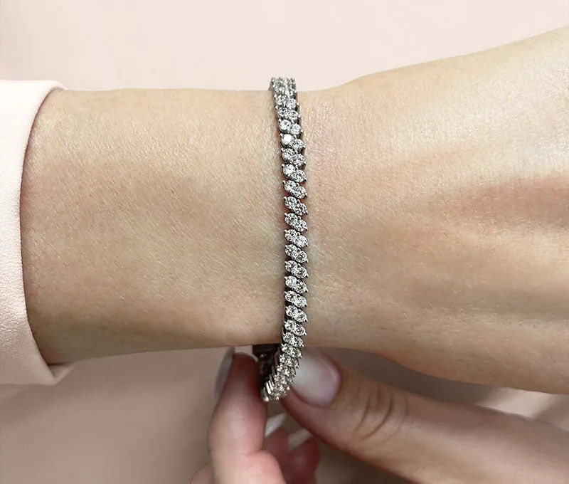 Italic Diamond Tennis Diamond Bracelet with 4.99 ct.(finished) 2.25mm