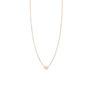 Itty Bitty Pave Diamond Disc Necklace
