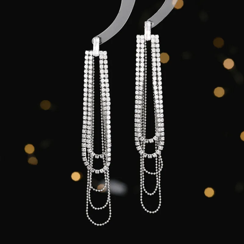 Jewelblings Fantastic Golden Beads Tiered Loop Tassel Earrings for Night Club Accessory