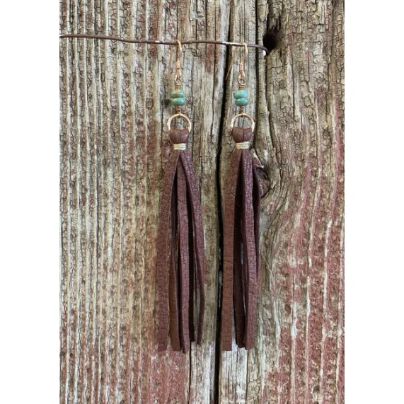 JForks Leather Tassel Earring