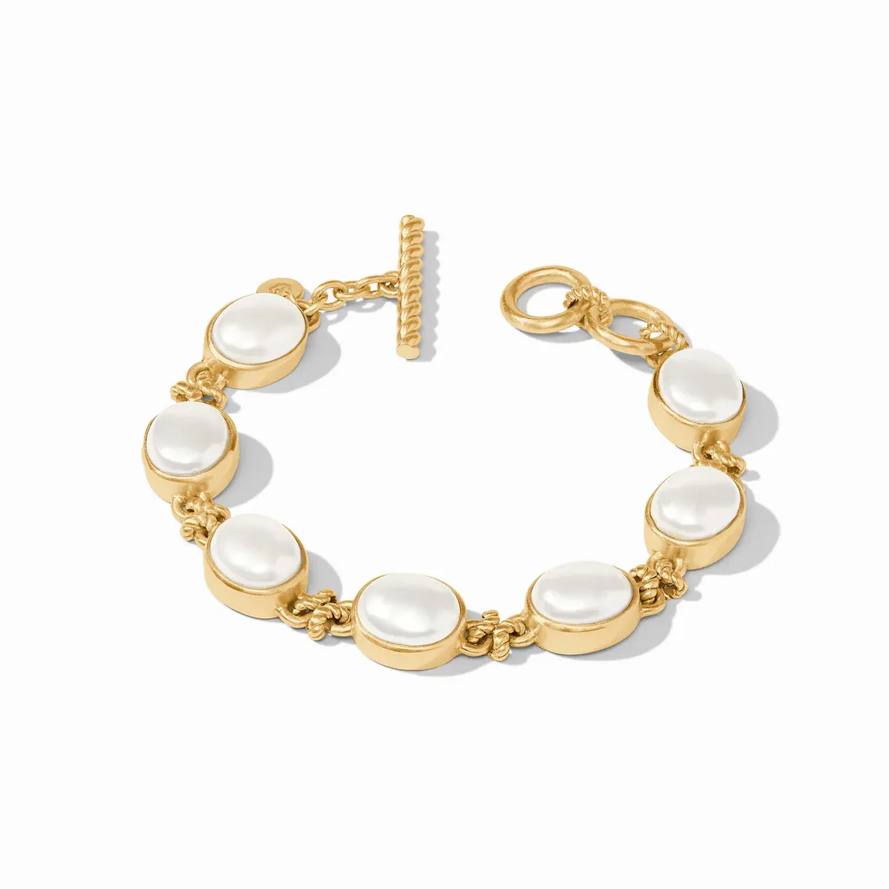 Julie Vos Nassau Demi Stone Bracelet Gold Pearl