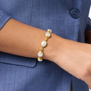Julie Vos Nassau Demi Stone Bracelet Gold Pearl