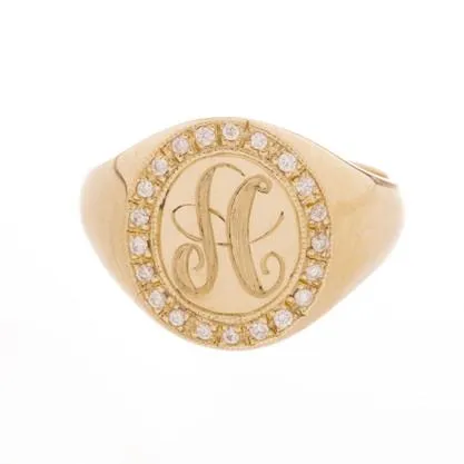 Jumbo Diamond Signet Ring