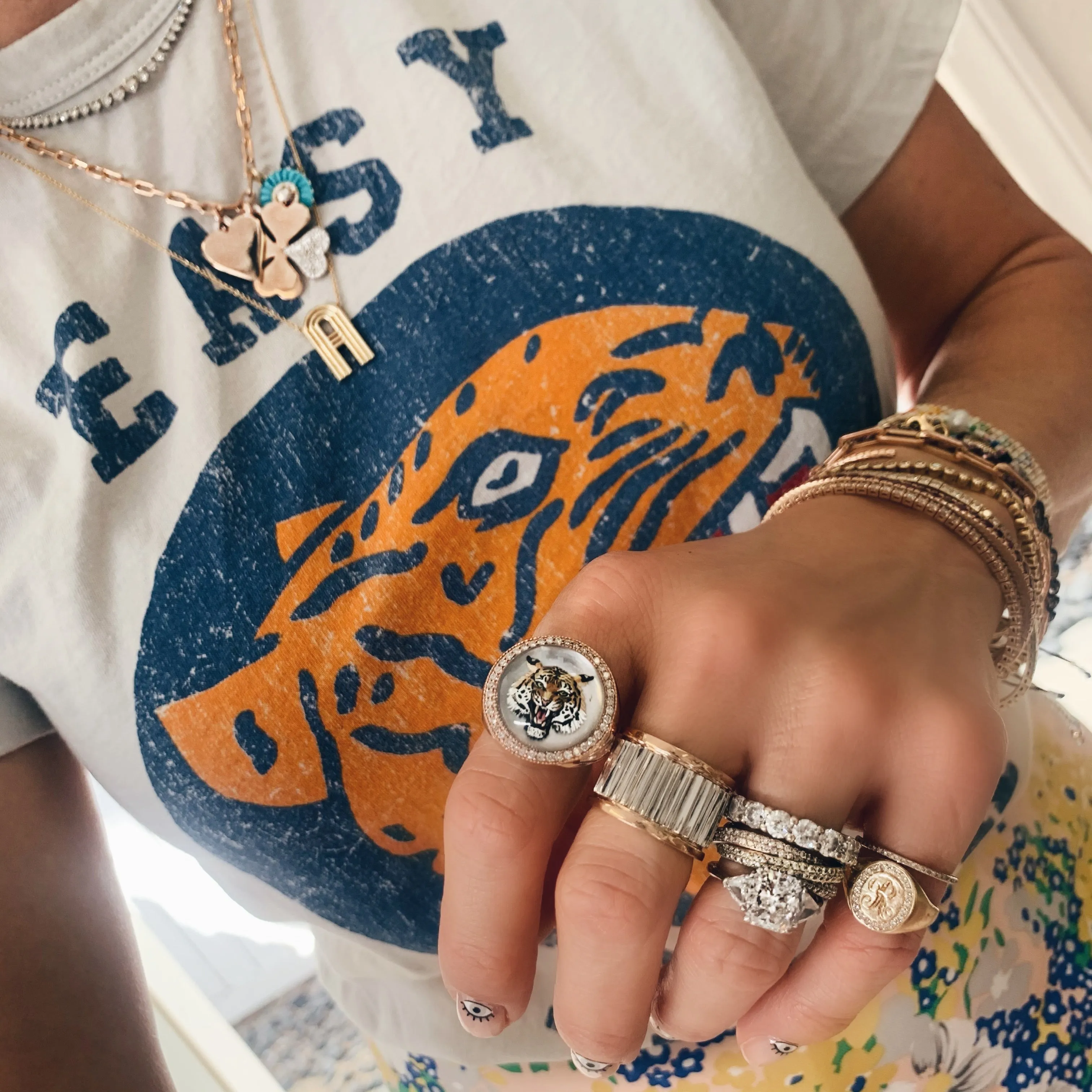 Jumbo Diamond Signet Ring