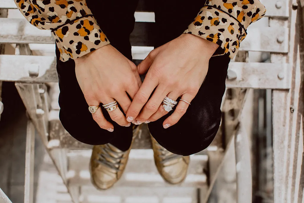 Jumbo Diamond Signet Ring