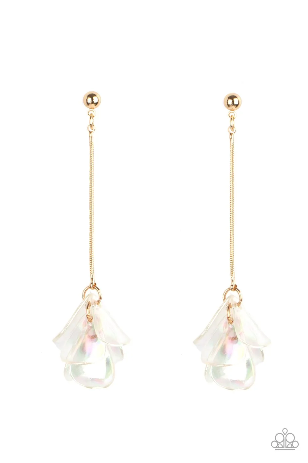 Keep Them In Suspense - Gold Post Earrings - Paparazzi Accessories