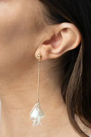 Keep Them In Suspense - Gold Post Earrings - Paparazzi Accessories