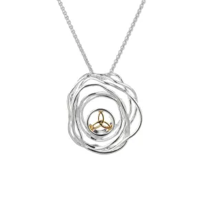 Keith Jack Celtic Cradle of Life Sterling Silver and 10K Yellow Gold Pendant