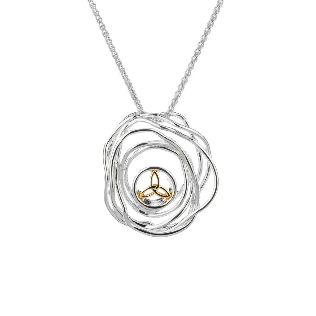Keith Jack Celtic Cradle of Life Sterling Silver and 10K Yellow Gold Pendant