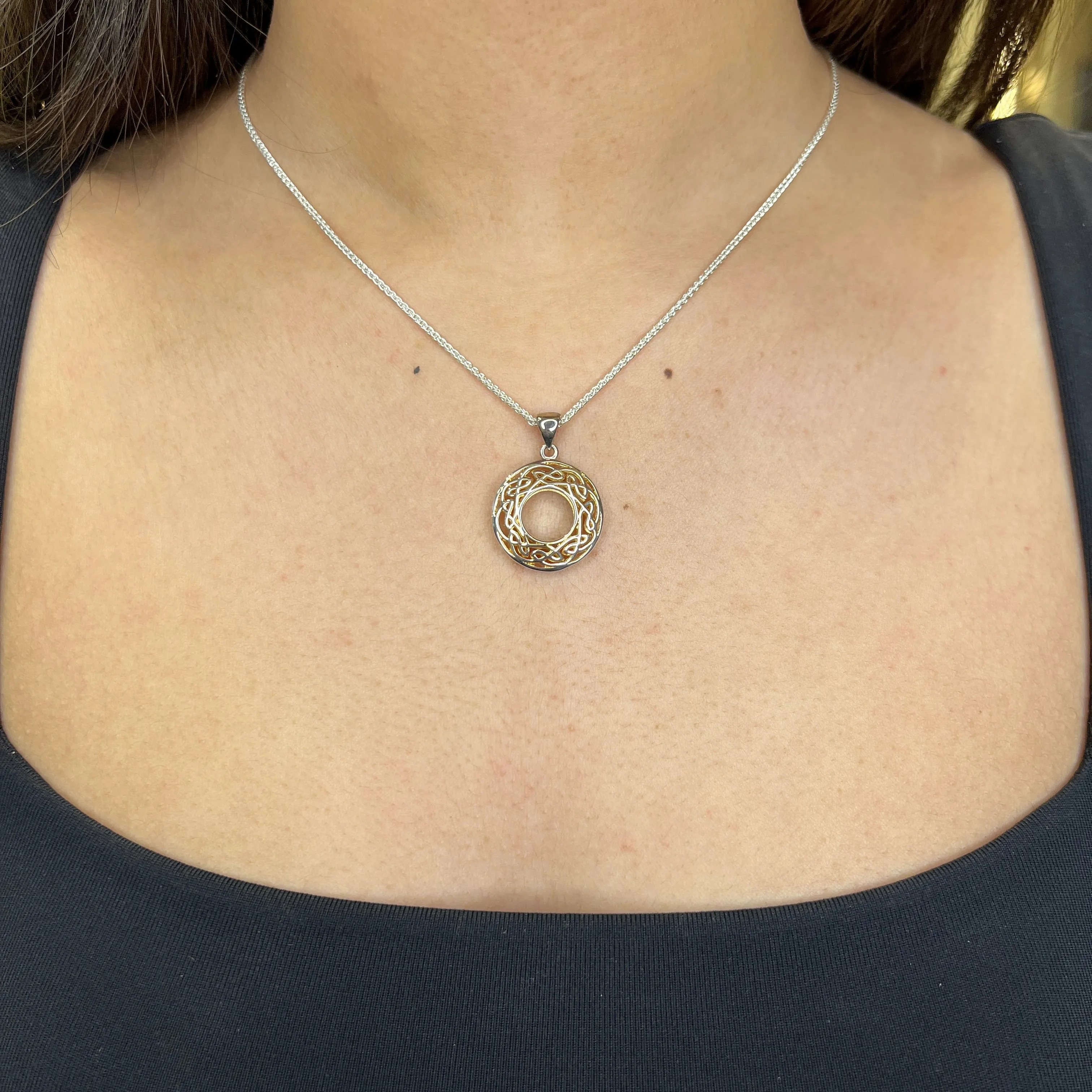 Keith Jack Small Window to the Soul Sterling Silver and 22K Yellow Gold Gilding Pendant