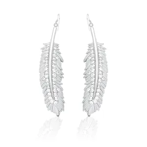 Kelly Herd Earrings Shimmering Feather - Sterling Silver