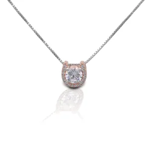 Kelly Herd Necklace Rose Gold Plated Horseshoe - Sterling Silver