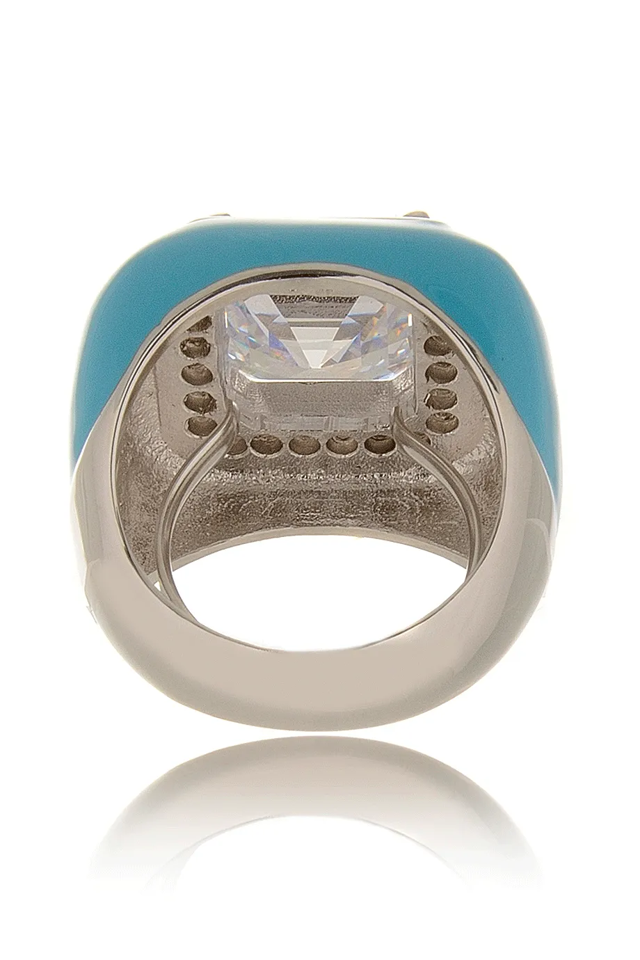 KENNETH JAY LANE ZIRCONIA Turquoise Crystal Cocktail Ring