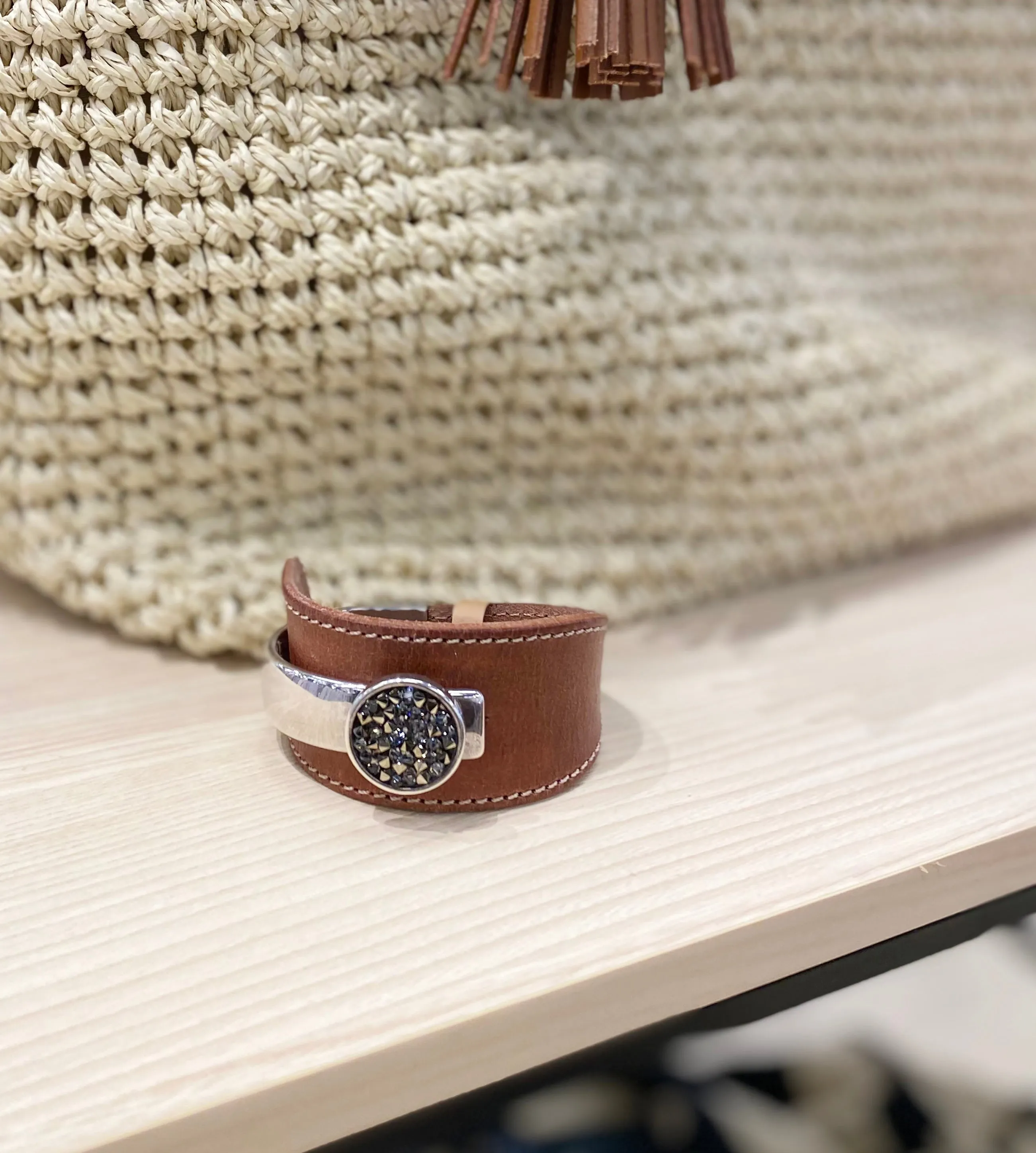 Keri Swarovski Leather Bracelet
